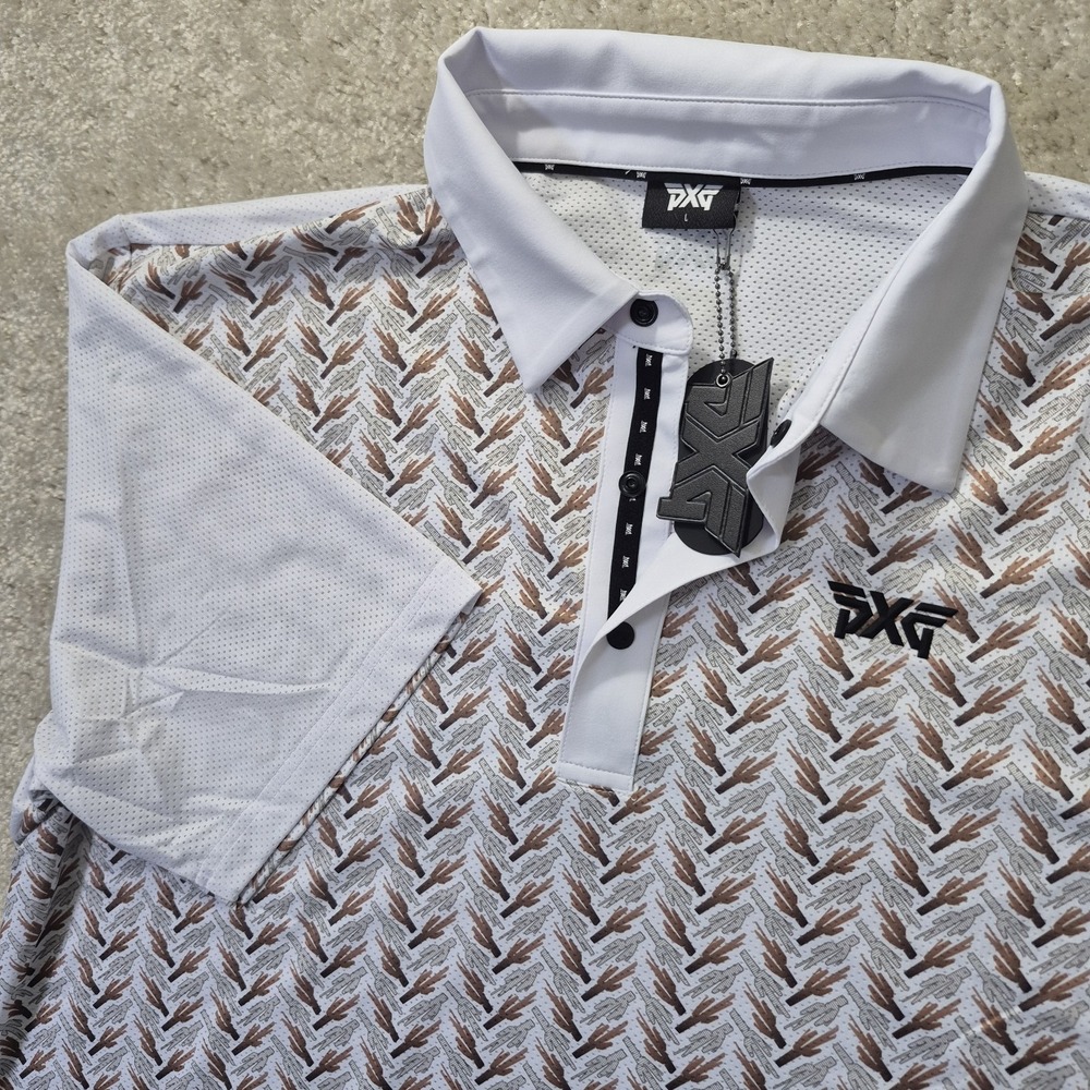 PXG Performance Polo Shirt Mens Large Brown Nature Parsons Xtreme Golf Southwest
